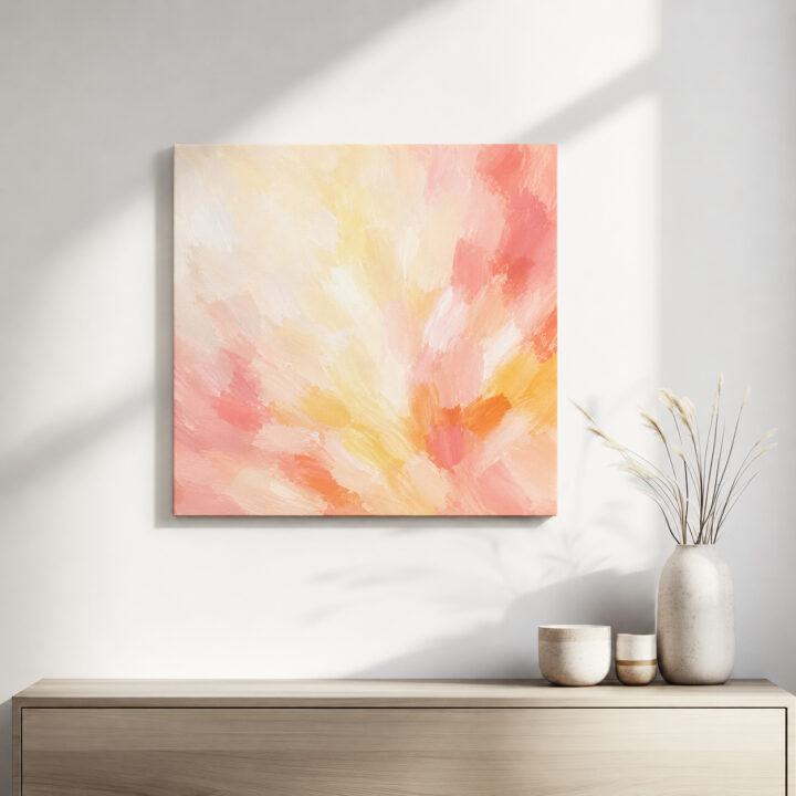 Leinwandbild Federartige Pastellspuren