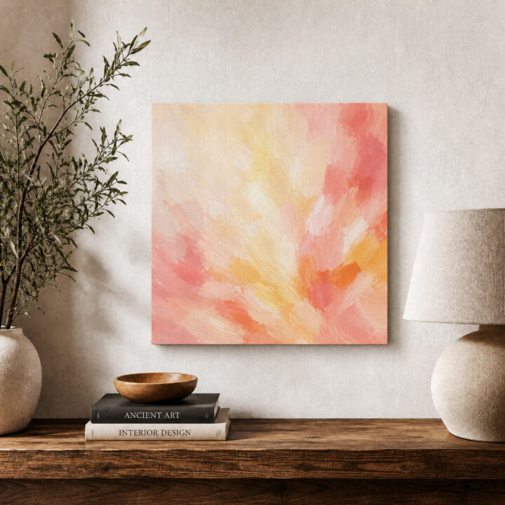 Leinwandbild Federartige Pastellspuren