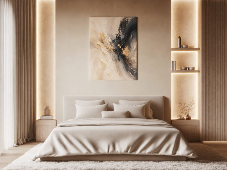 Leinwandbild Abstrakter Wirbel in Schwarzgold