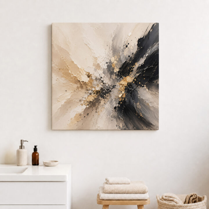 Leinwandbild Abstrakte Energie in Schwarzgold