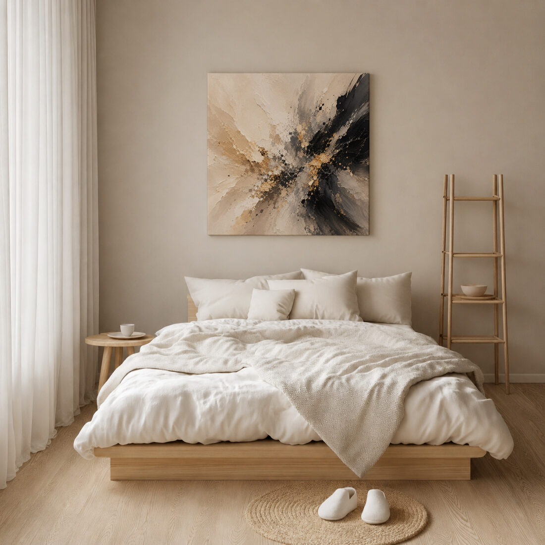 Leinwandbild Abstrakte Energie in Schwarzgold