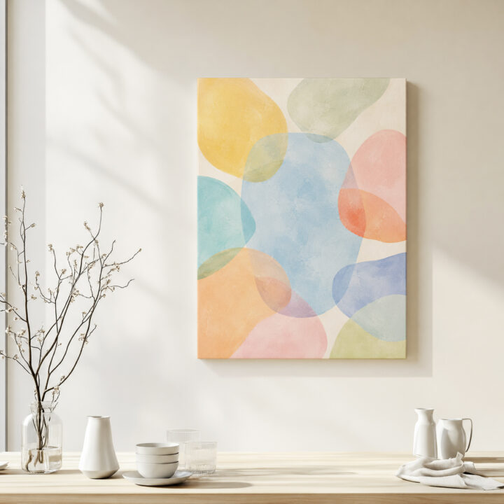 Leinwandbild Überlappende Pastellformen