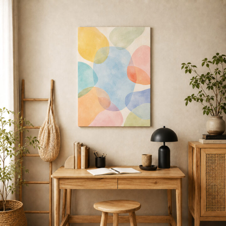 Leinwandbild Überlappende Pastellformen