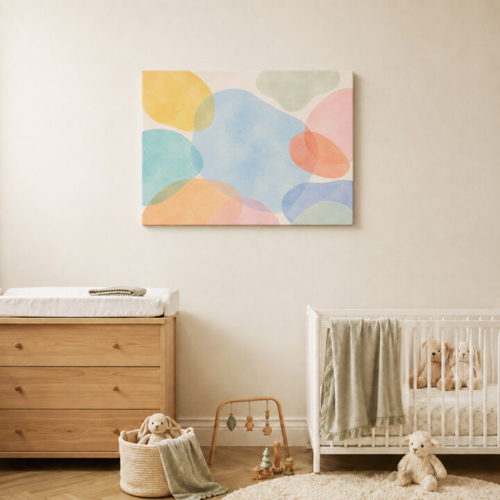 Canvas print Floating Shapes in Pastel