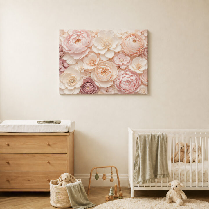 Leinwandbild Pastellblüten mit Blütenschichten