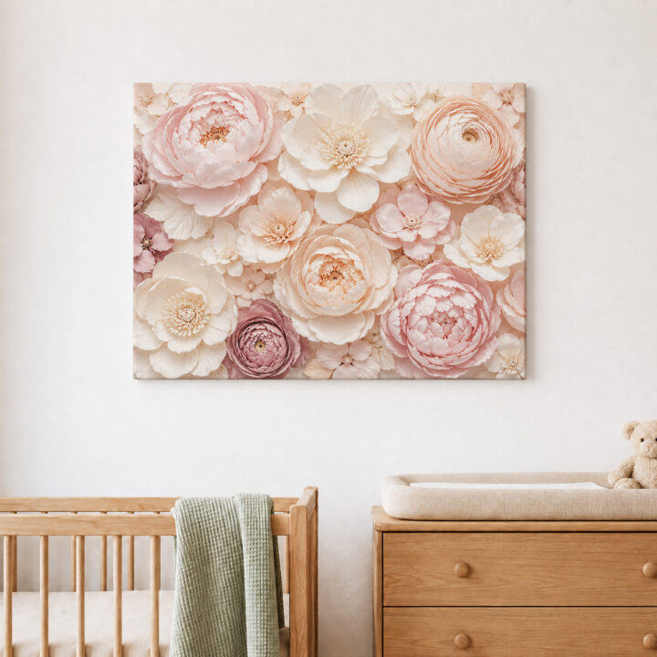 Leinwandbild Pastellblüten mit Blütenschichten