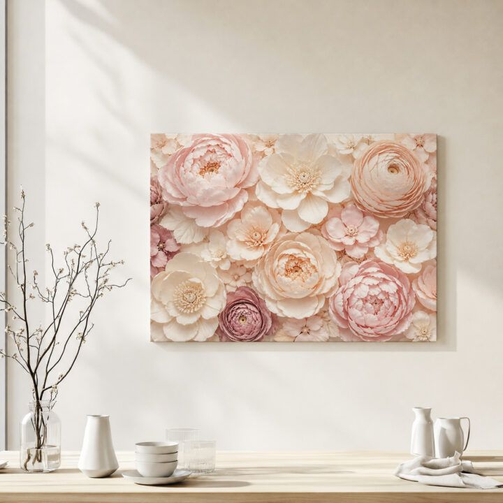 Canvas print Pastel Blossoms with Layered Petals