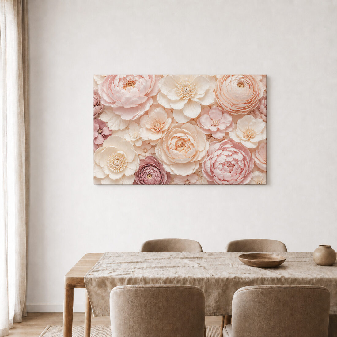 Leinwandbild Pastellblüten mit Blütenschichten