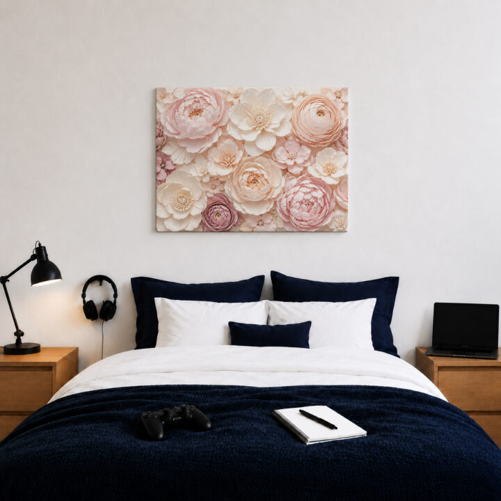 Leinwandbild Pastellblüten mit Blütenschichten