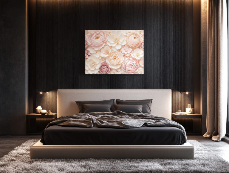Leinwandbild Pastellblüten mit Blütenschichten