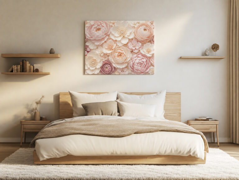 Leinwandbild Pastellblüten mit Blütenschichten