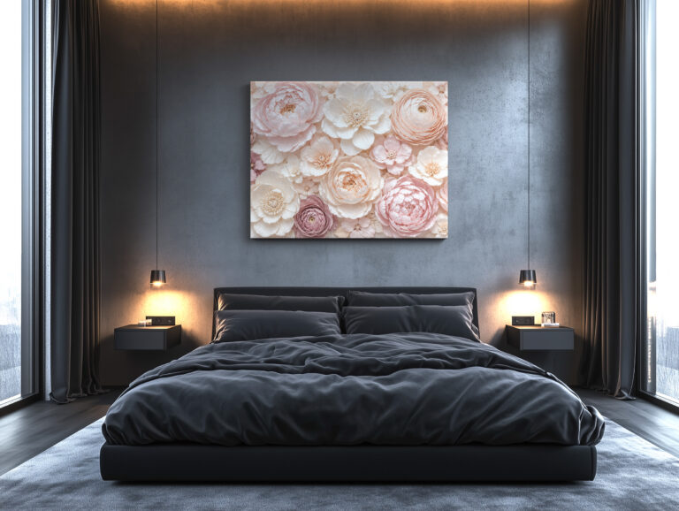 Leinwandbild Pastellblüten mit Blütenschichten