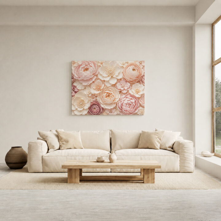 Leinwandbild Pastellblüten mit Blütenschichten