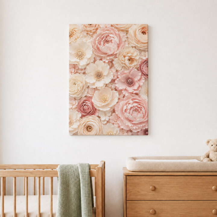 Canvas print Layered Flowers in a Vertical View