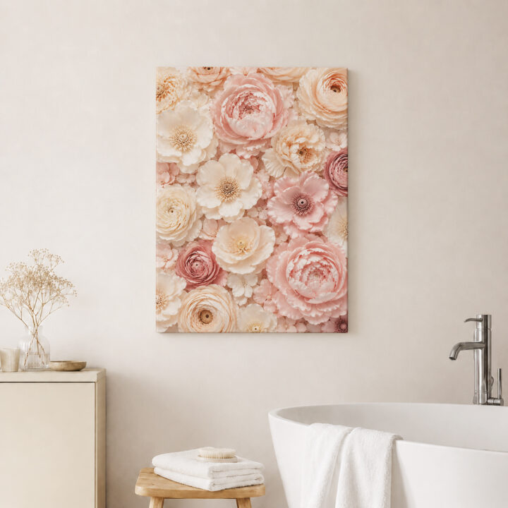 Leinwandbild Geschichtete Blüten im Hochformat
