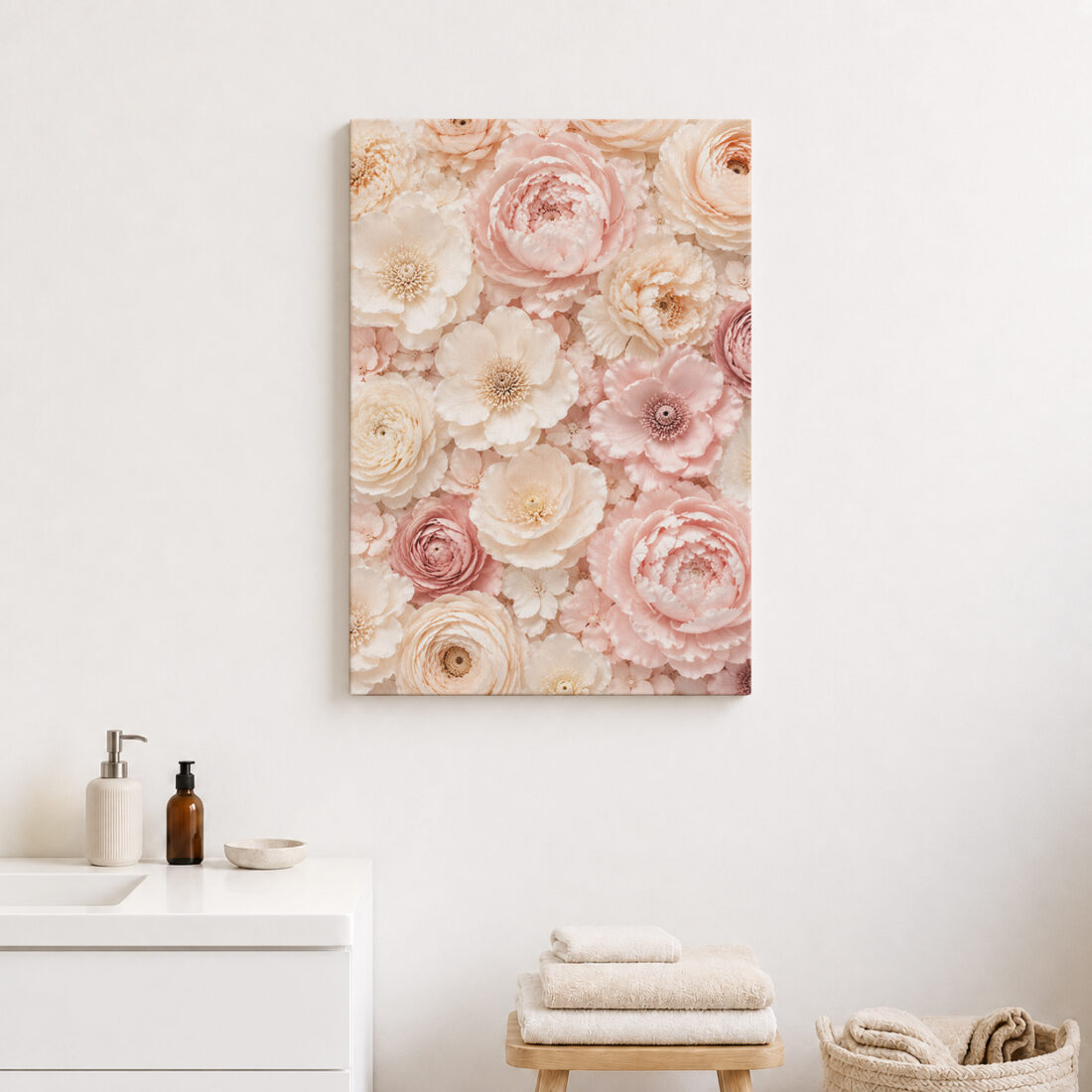 Leinwandbild Geschichtete Blüten im Hochformat