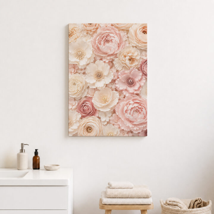 Leinwandbild Geschichtete Blüten im Hochformat