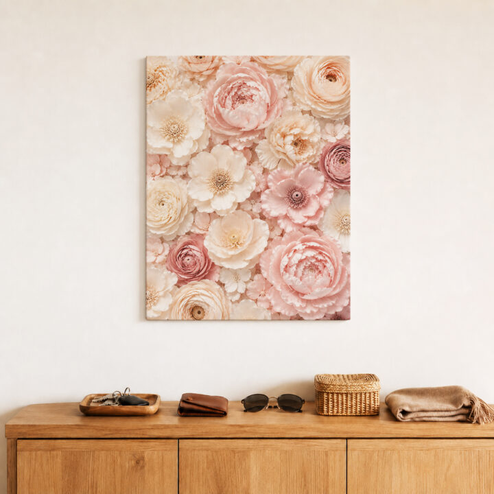 Leinwandbild Geschichtete Blüten im Hochformat