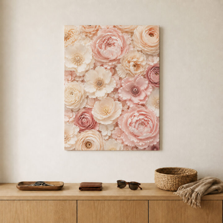 Leinwandbild Geschichtete Blüten im Hochformat