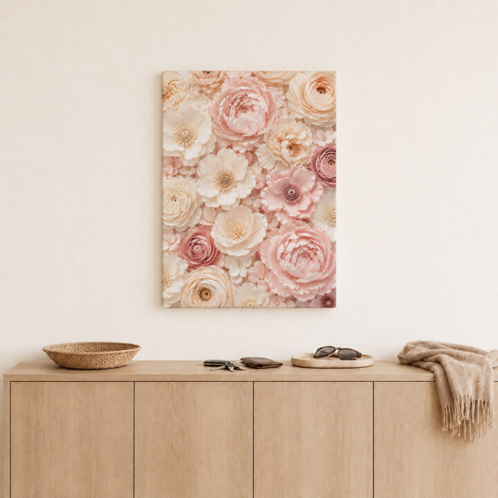 Leinwandbild Geschichtete Blüten im Hochformat