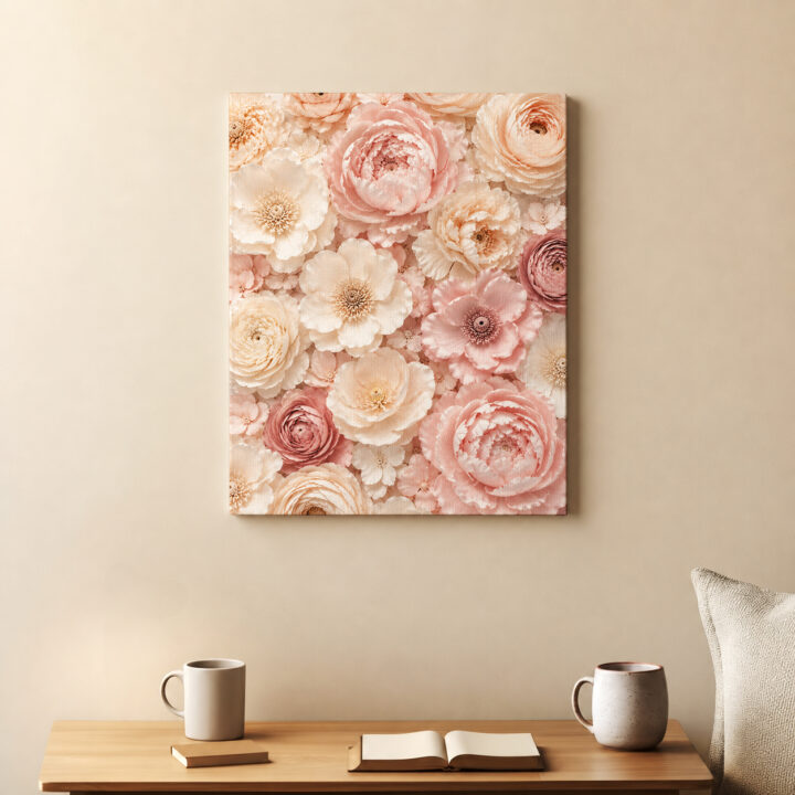 Leinwandbild Geschichtete Blüten im Hochformat