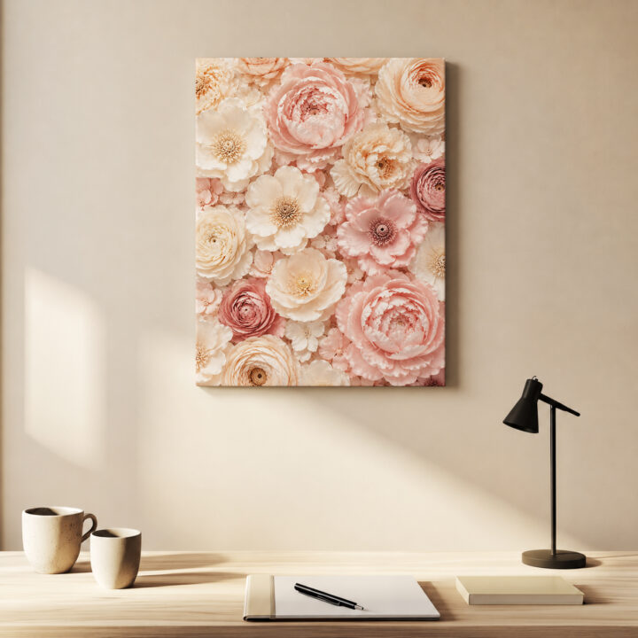 Leinwandbild Geschichtete Blüten im Hochformat