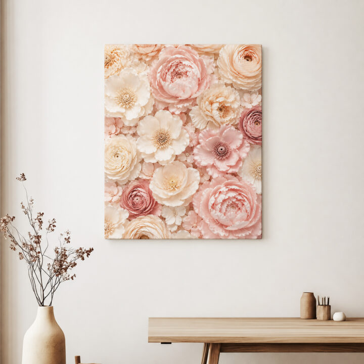 Leinwandbild Geschichtete Blüten im Hochformat