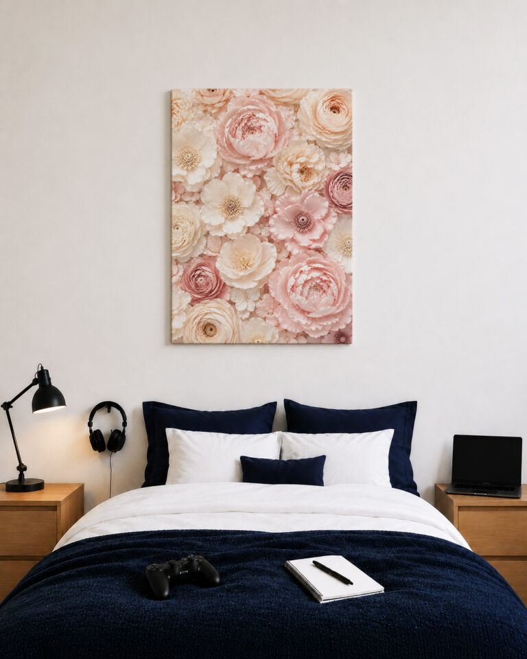 Leinwandbild Geschichtete Blüten im Hochformat