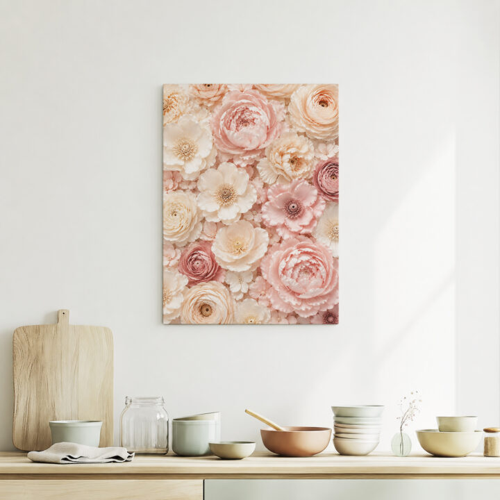 Leinwandbild Geschichtete Blüten im Hochformat