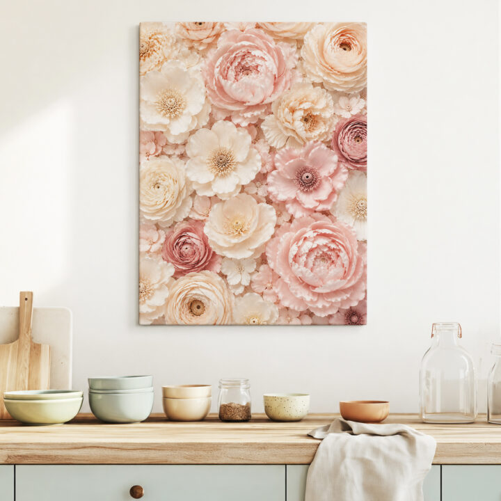 Leinwandbild Geschichtete Blüten im Hochformat