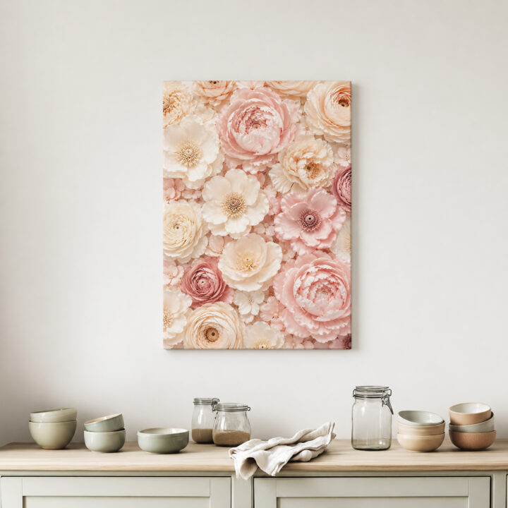 Leinwandbild Geschichtete Blüten im Hochformat