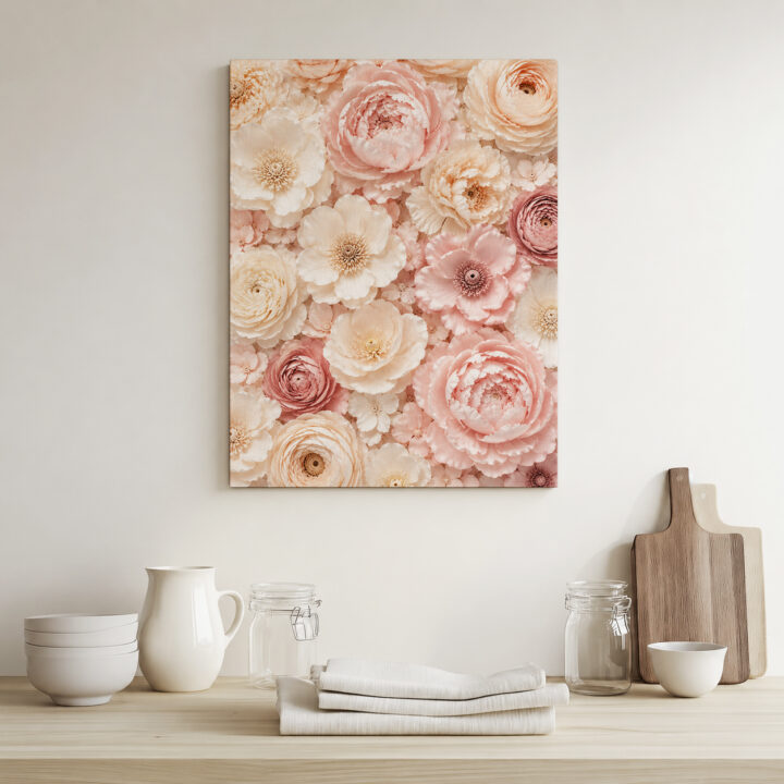 Leinwandbild Geschichtete Blüten im Hochformat