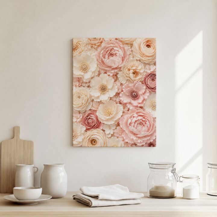 Leinwandbild Geschichtete Blüten im Hochformat