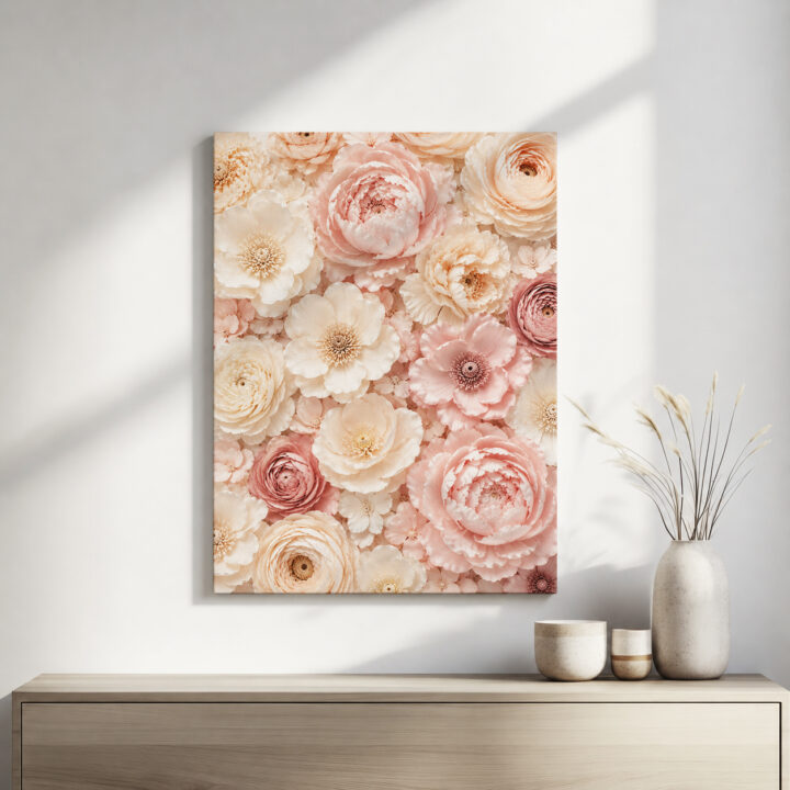 Leinwandbild Geschichtete Blüten im Hochformat