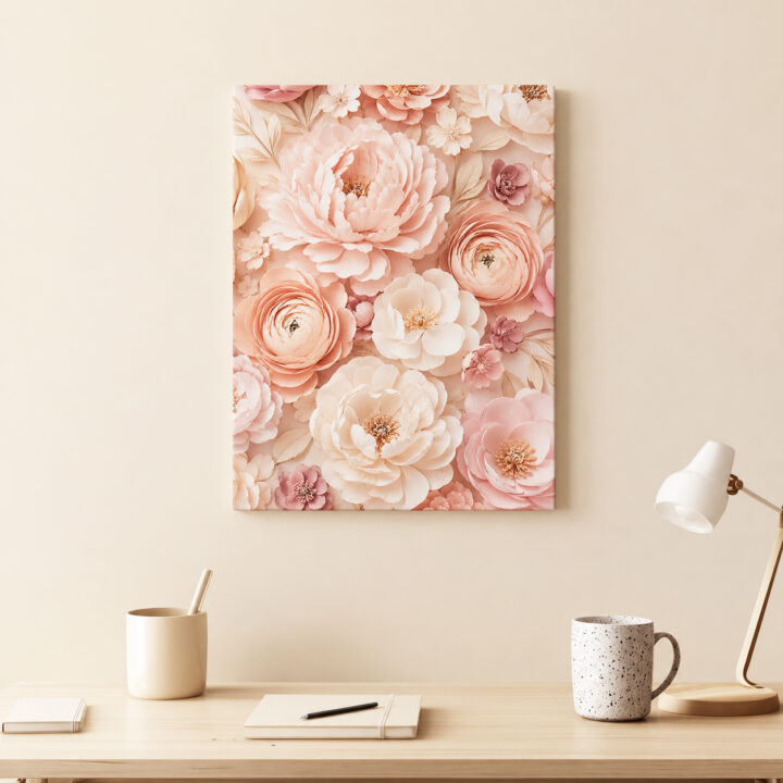 Canvas print Petal Layers in Rose and Peach