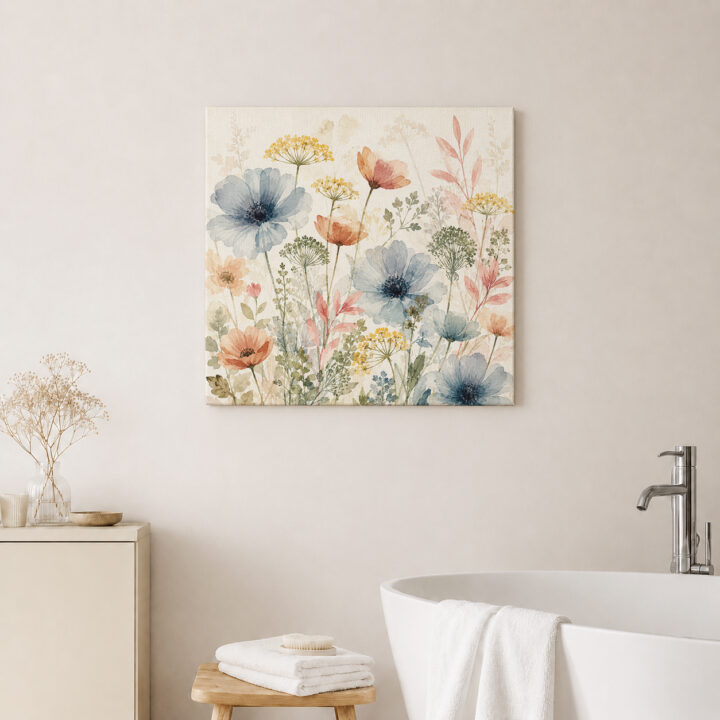 Leinwandbild Zarte Wildblumen in Pastell