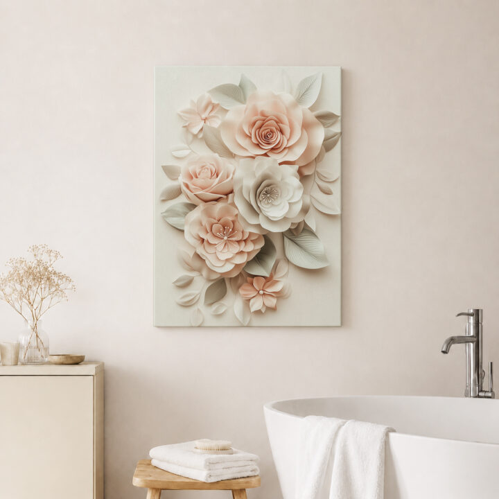 Canvas print Soft Blossoms in Relief Style