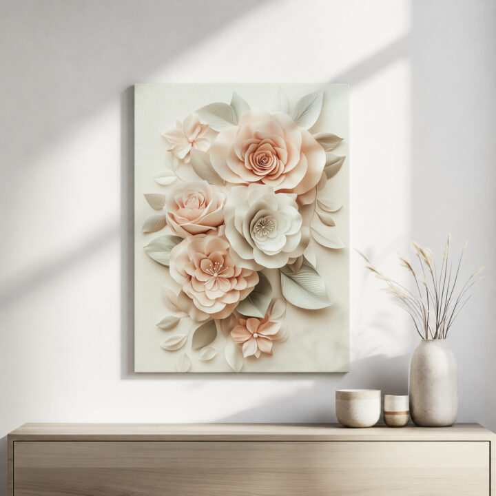 Leinwandbild Sanfte Blüten in Reliefoptik