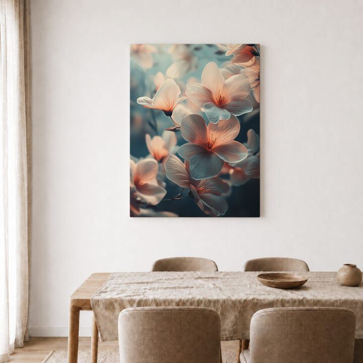 Leinwandbild Schwebende Pastellblüten