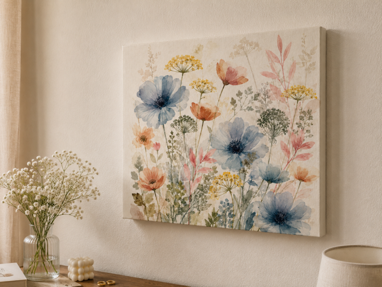 Kundenfoto: Leinwandbild Zarte Wildblumen in Pastell
