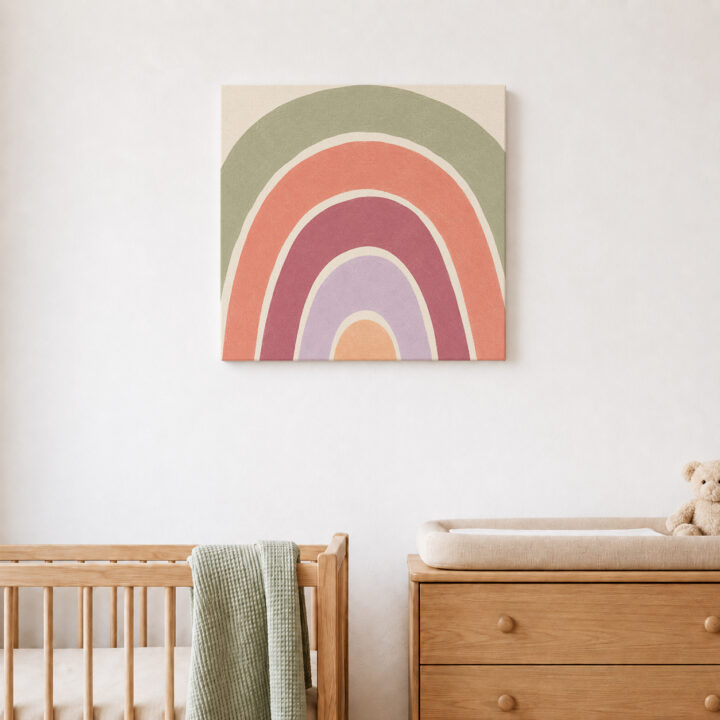 Leinwandbild Regenbogen in Erd- und Pastelltönen