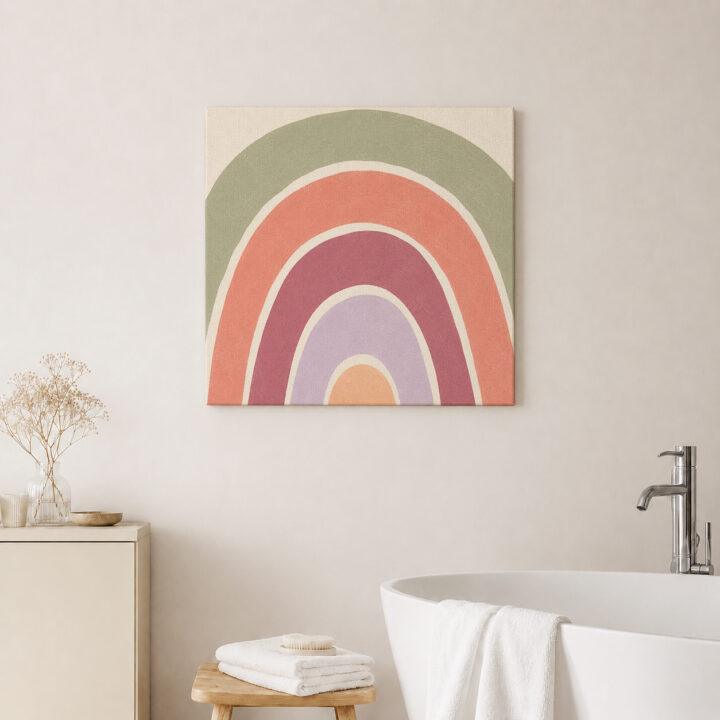 Leinwandbild Regenbogen in Erd- und Pastelltönen