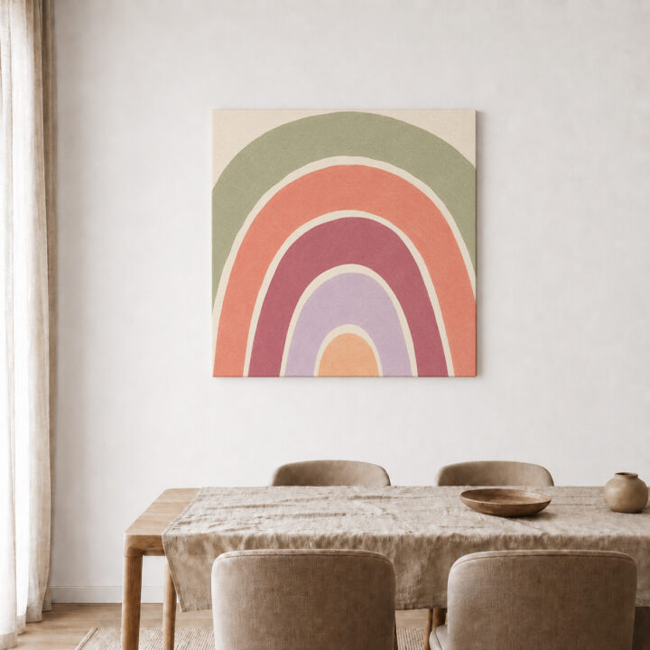 Leinwandbild Regenbogen in Erd- und Pastelltönen
