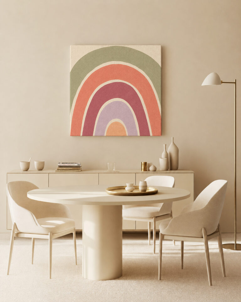 Leinwandbild Regenbogen in Erd- und Pastelltönen