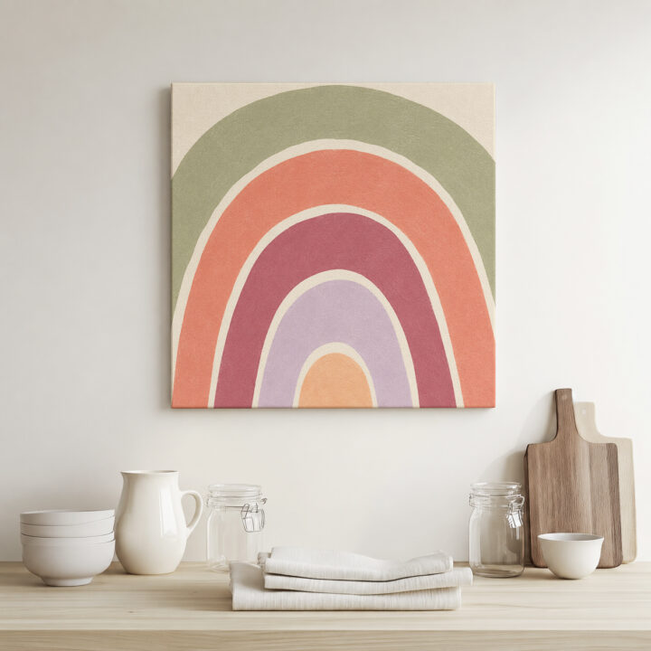 Leinwandbild Regenbogen in Erd- und Pastelltönen