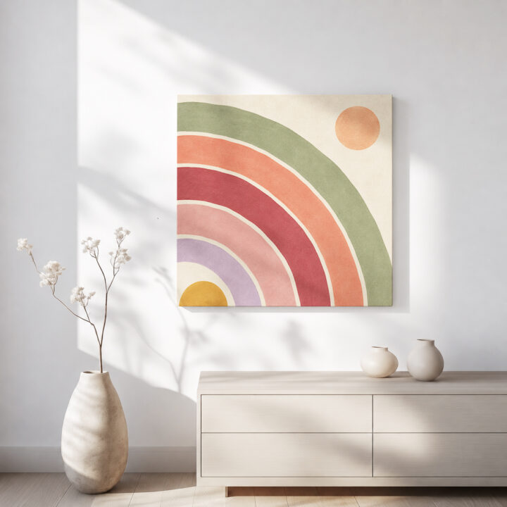 Leinwandbild Versetzte Regenbogenbögen