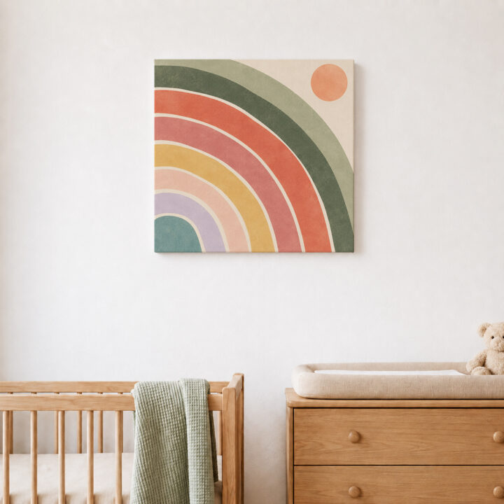 Canvas print Large Rainbow Arches on Cream