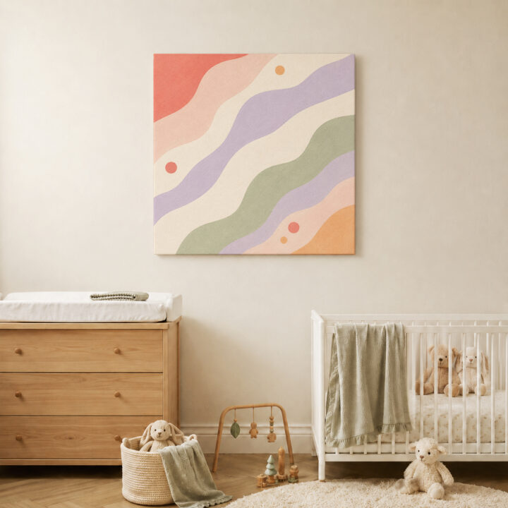Leinwandbild Diagonale Wellen in Pastell