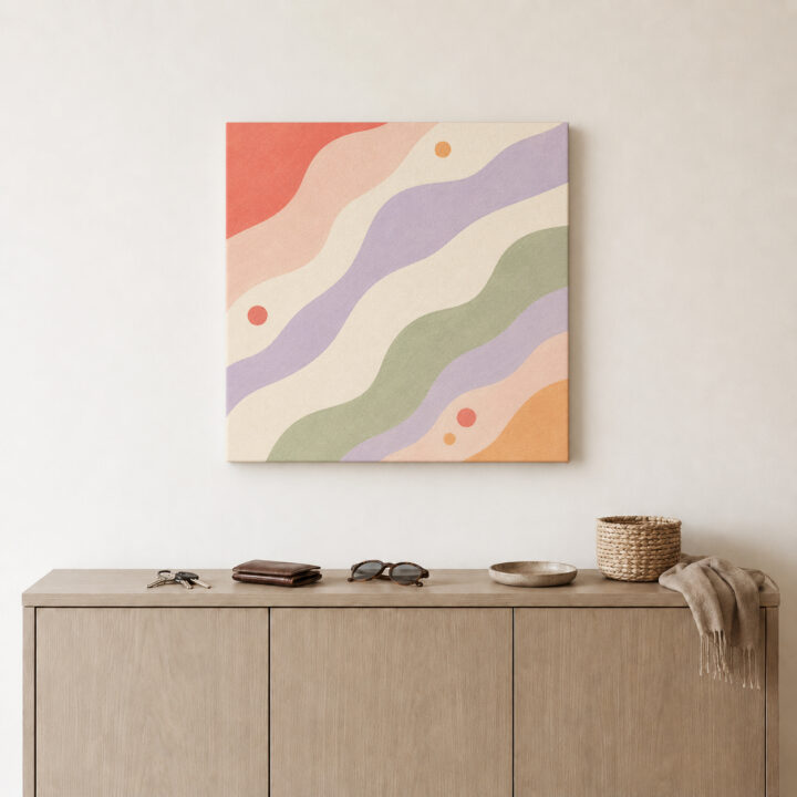 Leinwandbild Diagonale Wellen in Pastell