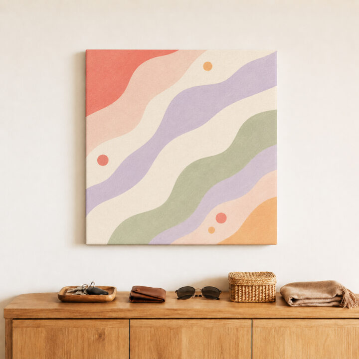 Leinwandbild Diagonale Wellen in Pastell